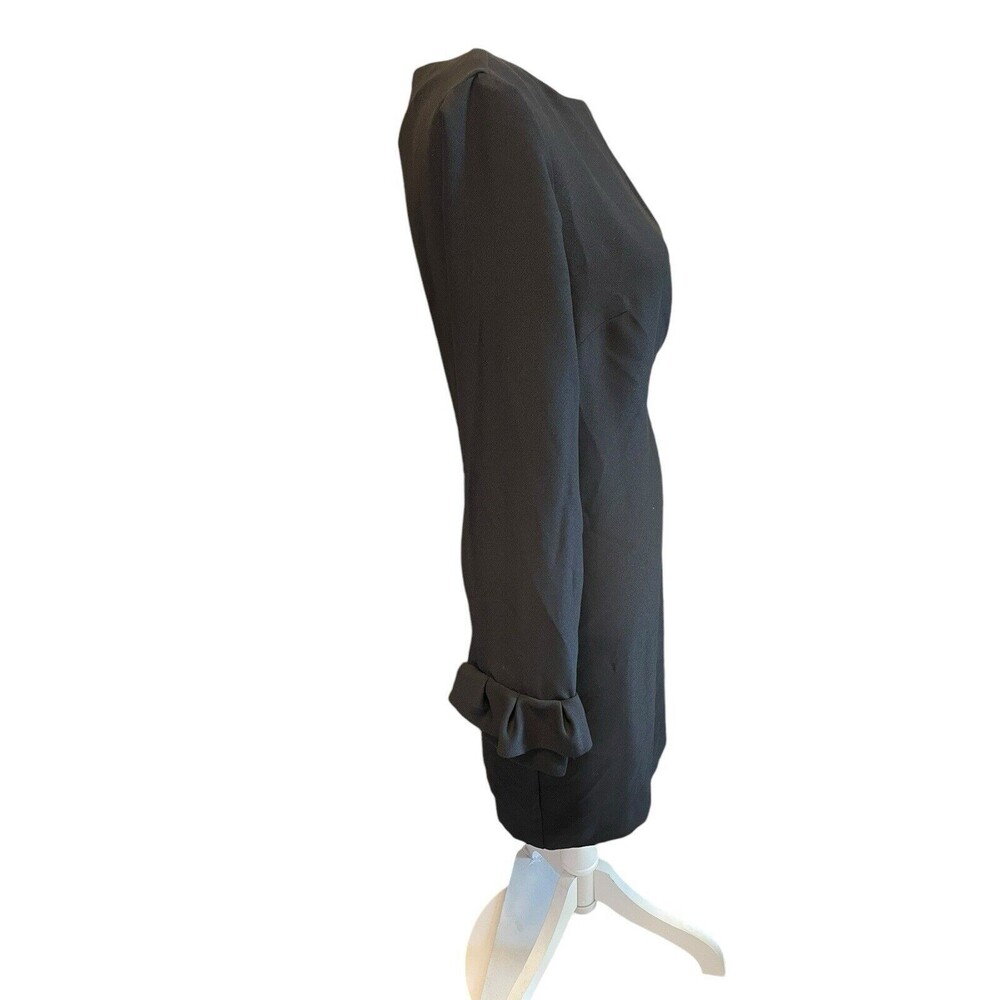 Banana Republic Dress sz 6 Black Long Sleeve Ruffle Classic Career Shift a28 - Picture 9 of 13